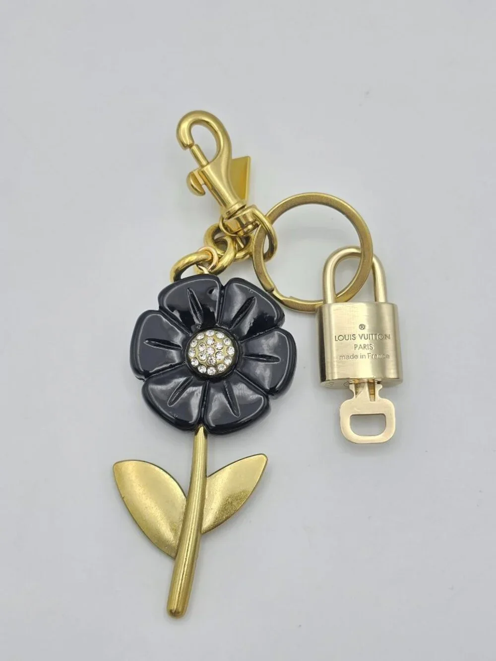 Authentic Louis Vuitton Padlock Gold🔒Key Set + Unbranded Flower Keychain Charm